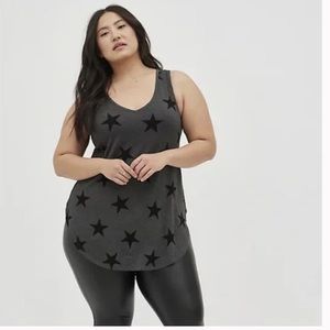 Torrid - size 3 dark grey with black stars NWOT super soft tank